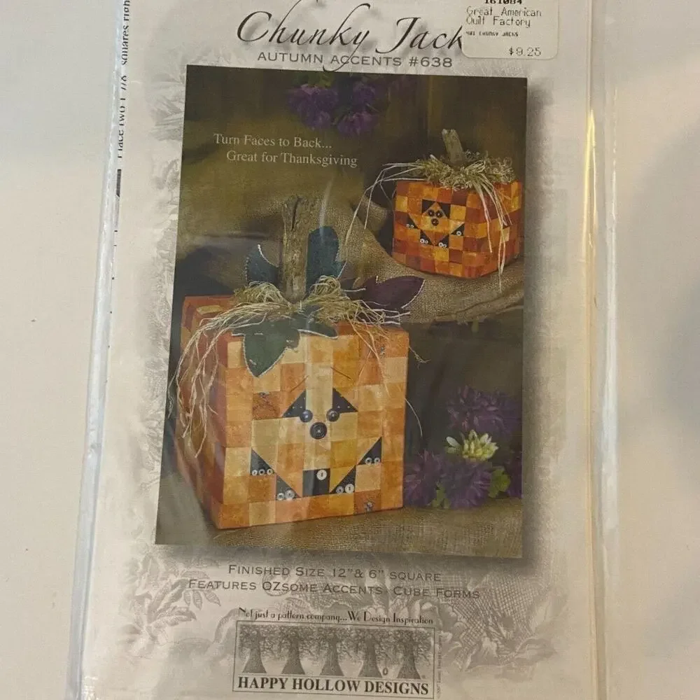 Happy Hallows Design 638 Pattern Chunky Jacks Patchwork Pumpkins Halloween